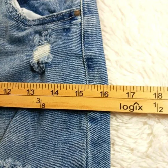 Tinseltown 7 Distressed Skinny Leg 5 Pocket Lightwash Stretch Denim Jeans 28W.. - Picture 7 of 10